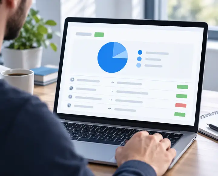 Interface d’analyse des backlinks affichant les sites web référents